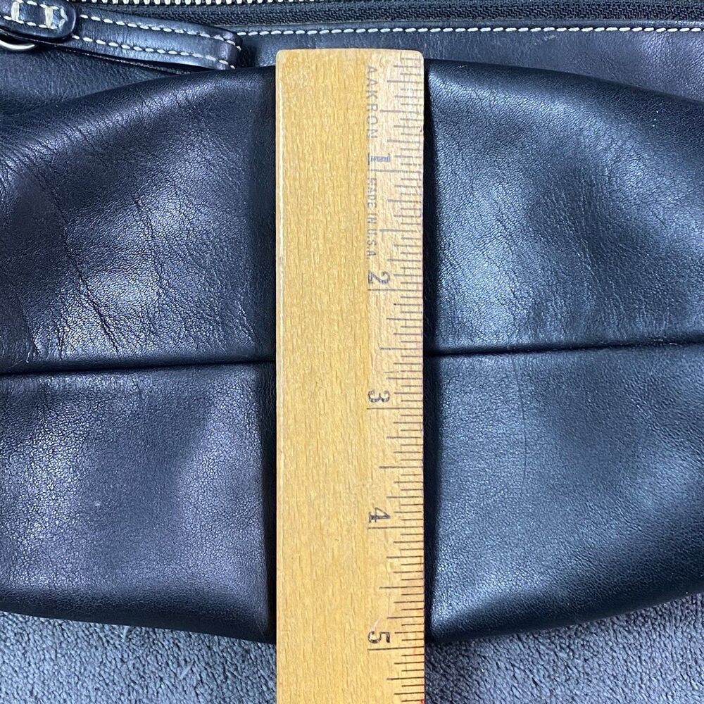 COACH Black Leather Soho Slim Duffle Crossbody Messenger Tote Bag #1414 Y2K Vtg - Picture 11 of 15